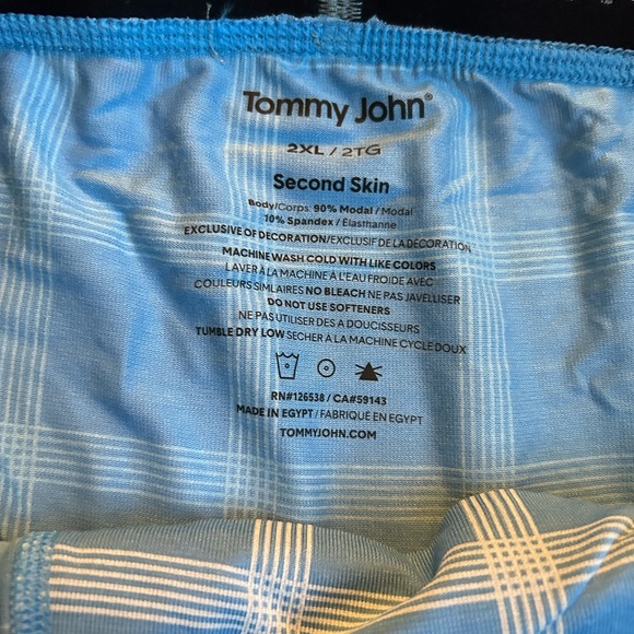 Tommy John Second Skin Boxer Briefs Blue White XXL NWT - Picture 2 of 4